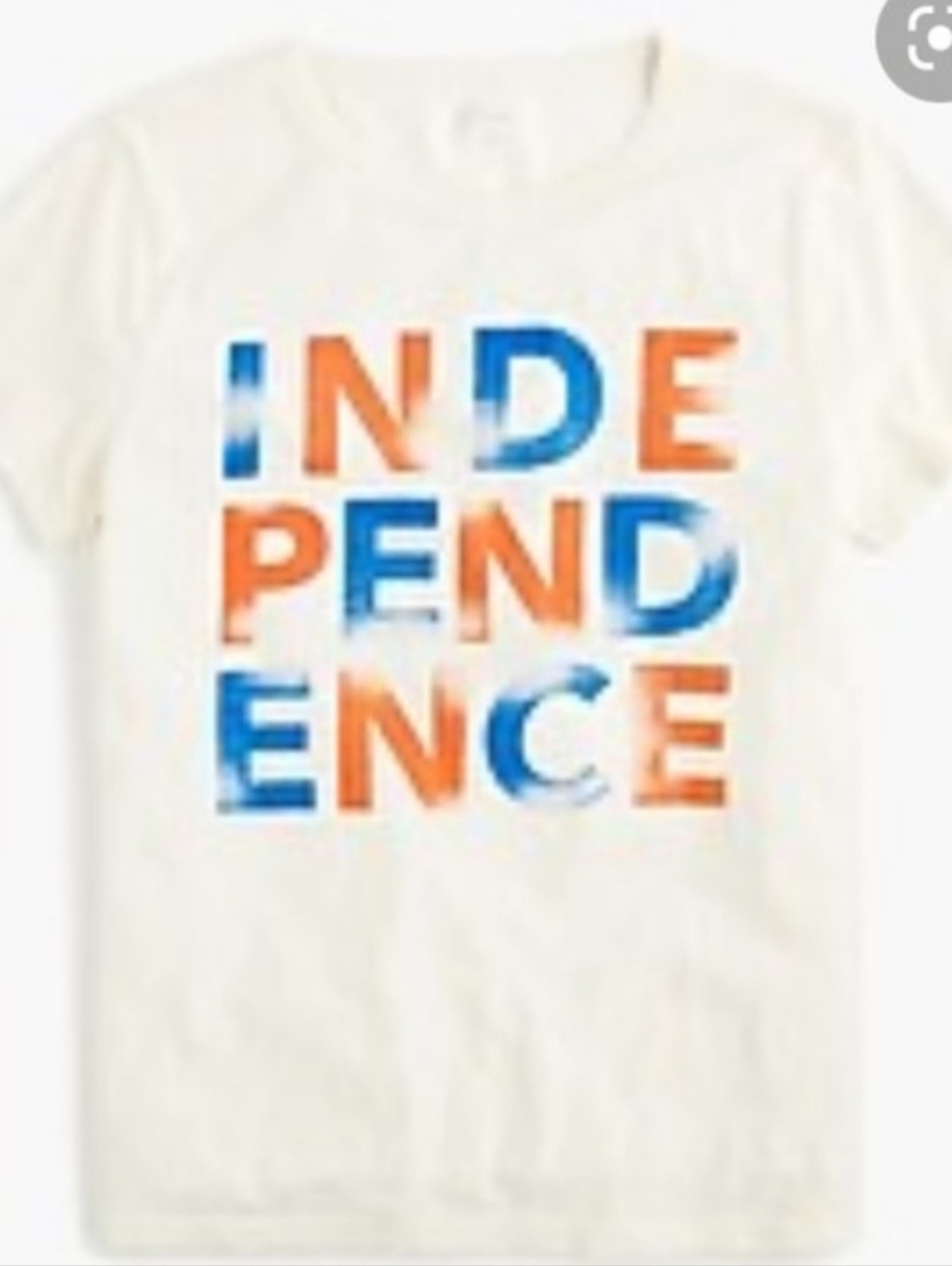 Crewcuts Cream Tee with Orange & Blue 'INDEPENDENCE' Graphic